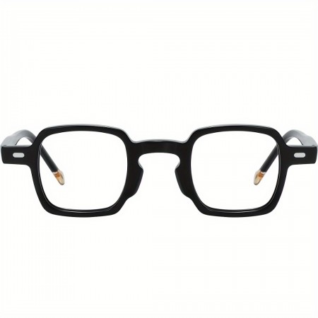 Luckwhale Eyeglasses Unisex Acetate Square Frame Glasses, Full Rim, Versatile Fashion Eyewear, 1074-01, for Running & Outdoor Activities