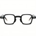 Luckwhale Eyeglasses Unisex Acetate Square Frame Glasses, Full Rim, Versatile Fashion Eyewear, 1074-01, for Running & Outdoor Activities