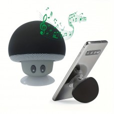 Notecat Personal stereos Cute Mushroom Wireless Speaker with Suction Cup, Portable Stereo Sound, USB Rechargeable Lithium Polymer Battery, Tabletop Stand for Smartphones & Tablets, Button Control, Noise Reduction, Ideal for Travel & Outdoor Use