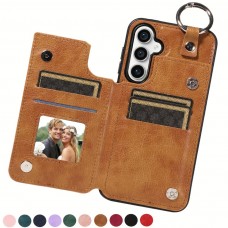Notecat Cell phone cases Wallet Case for Samsung Galaxy S21 PU Leather Kickstand with Card Holder, Ring Buckle, Double Magnetic Clasp, and Durable Shockproof Cover