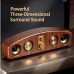 Notecat Wireless speakers Elegant Wood Grain Portable Wireless Speaker with Enhanced Bass, Sleek 3D Surround Sound - Rechargeable via USB/Battery, Ideal for Parties & Gifts