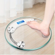 Friendeer Scales Transparent Bathroom Round Electronic Scale, Intelligent Weighing LCD Weight Scale, Bearing 180kg Weight Portable Digital Scales, Bathroom Accessories, Bathroom Tools