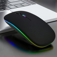 Chictree Computer mouse Dual-mode Wireless Mouse Silent Office Colorful RGB Backlight Battery Wireless Mouse Notebook Desktop Universal Use