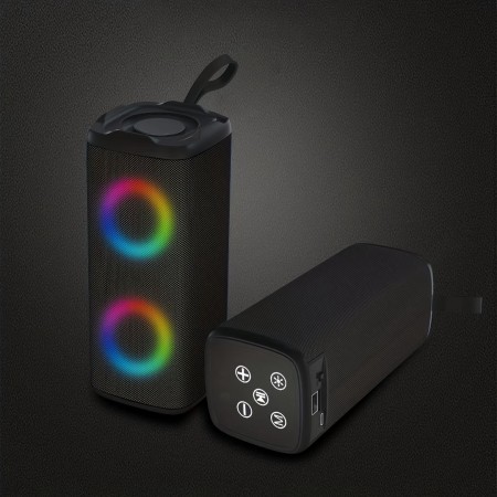 happgoose Personal stereos Black Portable Small Multi-functional LED Colorful Lights Stereo, Mini Gift for Friends and Classmates