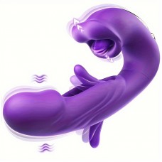 Openforest Sex toys hrusting Vibrator Sex Toys, 3-in-1 Mouth Slap Lick And Tongue Vibrator, G-spot Vibrator With 7 Slaps Nipple And Anal Stimulation