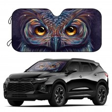 Okday Automotive windshield shade screens 1pc Owl Eyes Car Sun Shade For Front Windshield Sunshades With 4 Free Suction Cups Foldable Protector Blocks Uv Rays Sun Visor Keep Your Vehicle Cool