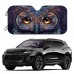 Okday Automotive windshield shade screens 1pc Owl Eyes Car Sun Shade For Front Windshield Sunshades With 4 Free Suction Cups Foldable Protector Blocks Uv Rays Sun Visor Keep Your Vehicle Cool