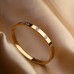 Friendear Bracelets Titanium Steel Oval Ladies Bangle with Rhinestone Ins Does Not Fade Niche Design Hand Jewelry