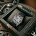 Hotcity Watches A Vintage Silvery Men's Watch With A Golden Hollow Automatic Mechanical Movement