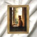 Anglewhale Picture Frames Serene Windowsill Scene, 29.97x39.88 cm, Perfect for Living Room Wall Decor, Old Female Cat, Light Green Wall, Home Walls Decoration, 2D, Perfect for Room Decor