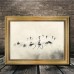 Dearforest Picture Frames Golden Frame Art, Red-Crowned Cranes in Misty Grassland, 29.97x39.88 cm, Elegant Dance, Living Room Wall Decor, Artistic Drawing Set