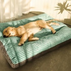 Niceant Pet cushions Green Square with Pillow Back, High-Density Polyester Fiber Filled, Non-Assembled Pet Cushioned Bed for Extra Small, Small, Medium Dogs - All-Season Comfort