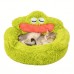 Owlqueen Pet cushions Cozy Green Frog-Shaped Plush Round Dog - Soft, Warm Polyester Fiber, Non-Assemblable - Ideal for Small to Medium Breeds, Cute 