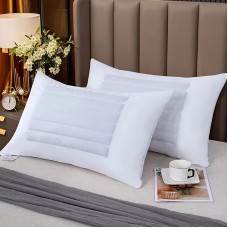 FANTASY FUTURE Pillows Versatile Oat Fiber Pillow with Neck Support, Zippered Polyester Cover, Machine Washable - White 2pcs