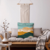 Lifebeliever Cushions Set of 2 Green and Golden Mountain Range Design Throw Pillows with Inserts, Single-Sided Digital Print Square Ultra-Soft Decorative Cushions for Home Decor Aesthetics