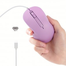 Amblecat Computer mouse Glitter-Purple Right-Hand Orientation Corded Mouse, HMO-26, 1000 DPI Optical with Silent Click, Ergonomic Symmetrical Design