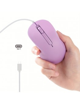 Amblecat Computer mouse Glitter-Purple Right-Hand Orientation Corded Mouse, HMO-26, 1000 DPI Optical with Silent Click, Ergonomic Symmetrical Design