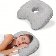 Superone Pillows Adjustable Fill Ear Pillow with Removable Washable Cover for Side Sleepers and Ear Care, Machine Washable, Portable Ear Protection Accessory