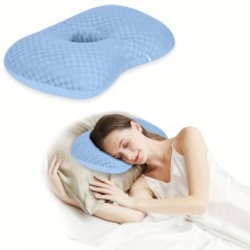 Bellcat Pillows Ultra-Soft Portable Pillow for Office Naps & Travel - Hypoallergenic, Lightweight with Ear Support, Machine Washable - Blue