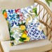 Actoroom Cushions Chic 45.72x45.72cm Double-Sided Sicilian Tile Print Throw Pillow - Soft Plush, Zippered, Machine Washable for Home & Outdoor Decor
