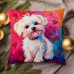 Livearth Cushions  Dog Design Short Plush Throw Pillow , 45.72x45.72 cm, Double-Sided Print, Machine Washable, Zipper Closure, Woven Polyester Decorative Cushion Case for Home, Office, Car, and Farmhouse Decor