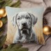 Zooearth Cushions Vintage Style Double-Sided Silver Labrador Throw Pillow , 45.72x45.72 cm, Short Plush, Machine Washable, Zipper Closure, Woven Polyester, Decorative Cushion Case for Home, Office, Car