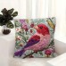 Roomountain Cushions Vintage-Inspired Purple Finch & Floral Throw , 45.72x45.72 cm, Soft Short Plush with Zip Closure - Machine Washable, Ideal for Bedroom, Office, Car, and Farmhouse Decor, Decorative