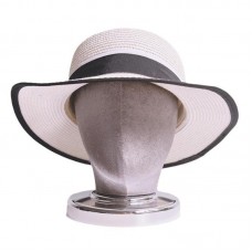 Jellyhare Hat stands Freestanding 25cm Canvas Block Head, Stable Wig Display Stand, Gray Velvet Base, for Headwear and Hat Showcasing