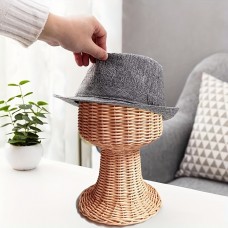 Actoroom Hat stands Handcrafted Wicker Hat Rustic -Inspired Display Holder with Sturdy Base for Home & Salon Use, Lightweight & Durable, Willow Weaving, Hairpiece Accessories, Unique Vine Weaving Design