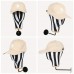 Bellcat Hat stands rofessional Salon-Quality Hat Display Stand - Sleek Black and White Zebra Stripe Design with Golden Accents, Wall-Mounted Holder