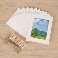 Jellyhare Paper photo frames 50pcs Paper Picture Frame, Whjite Photo Frame For Wall And Tabletop Display, Poster Hanger, For Works Display Frame, Desktop DIY Wall Decor, Art Home Decor, For Birthday Party Decor, Wedding Anniversary Party Christmas Gift