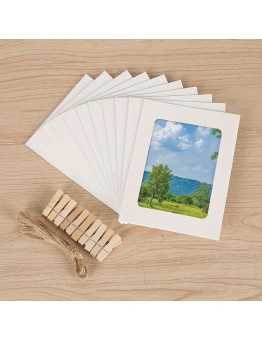 Jellyhare Paper photo frames 50pcs Paper Picture Frame, Whjite Photo Frame For Wall And Tabletop Display, Poster Hanger, For Works Display Frame, Desktop DIY Wall Decor, Art Home Decor, For Birthday Party Decor, Wedding Anniversary Party Christmas Gift