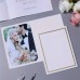 Maystar Paper photo frames 70 Pcs Modern Log Frame Photo Holders - Horizontal Oblong Tabletop Picture Frames for 4x6 or 5x7 Photos, Golden Foil Accent, Ideal for Wedding, Graduation, Halloween - White