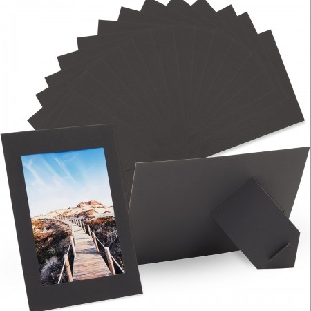 Onlystar Paper photo frames 50pcs Black Paper Photo Frame, Single Bracket Horizontal And Vertical Dual-use, For Desktop DIY Wall Decor, Art Home Decor, For Birthday Party Decor, Wedding Anniversary Party Christmas Gift
