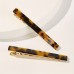 Roompyramid Bobby pins Elegant 5pcs Tortoiseshell Hair Clip Set - Vintage Leopard Print, Rectangular Barrettes for Women and Girls, Hairpin, Casual