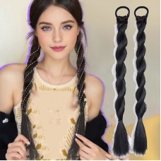 Roompyramid Braids Style Women'S Synthetic Braided Ponytail Extension, Twisted Hairpiece for Braid, Low and High Ponytails, Daily Wear Hair Accessory Set 2pcs