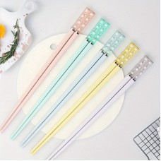Petrain Chopsticks 5 Pairs of Cherry Blossom Chopsticks Glass Fiber Chopsticks Reusable Chopsticks Dishwasher Cleanable Chopsticks Suitable for Home Restaurants Travel Outdoor Parties Christmas Valentine's Day Gifts Colorful