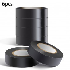 Luckstar Electrical insulating tape 6pcs10m Electrician Tape Insulation Waterproof Black Tape Electrician Tape PVC Flame Retardant High Temperature Tape