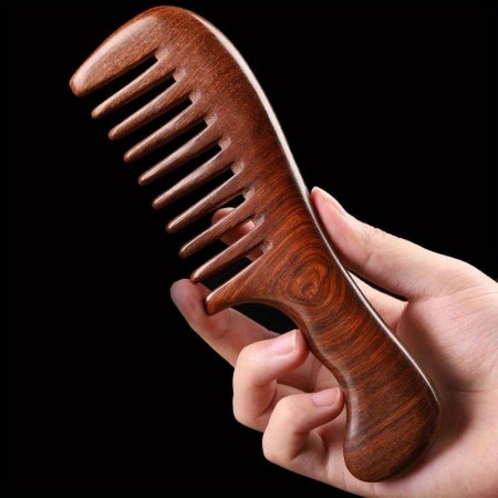 Petrain Combs Sandalwood Wide-Tooth Hair Comb - Anti-Static Wooden Detangling Comb for Normal Hair, Natural Wood Scalp Massage Comb, Ideal Household Gift