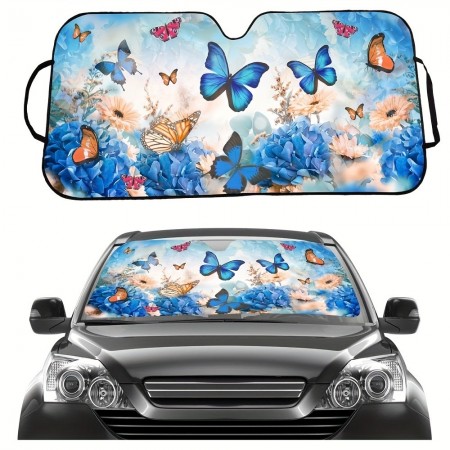 Suntiger Automotive windshield shade screens Butterfly Print Car Windshield Sunshade - UV Protection for Vehicle Interior, Fits Most Models