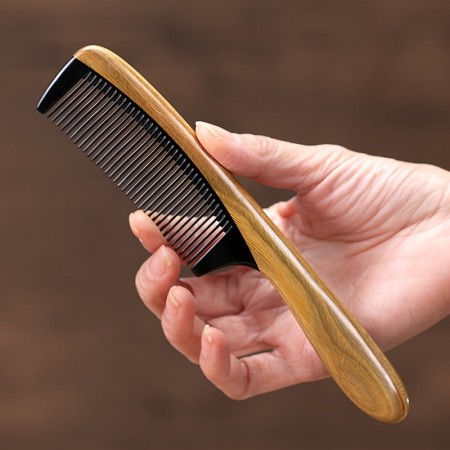 Jellytiger Combs Sandalwood Fine-Tooth Hair Comb for Straight Hair, Anti-Static Mane Bristle, Massage & Detangling Comb for Men, Women, and Children