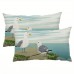 Barleyear Pillows Coastal Seagull Decorative Linen Throw Pillow , 2-Pack - Nautical Bird Design for Sofa and Home Decor, Comfort
