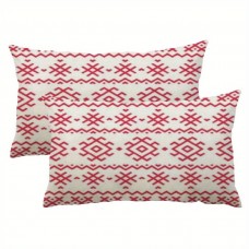 Lifebeliever Pillows Festive Red and White Vintage Symmetrical Pattern Throw Pillows - Perfect for Home Decor, Room Decor, and Holiday Celebrations 2pcs