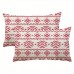 Lifebeliever Pillows Festive Red and White Vintage Symmetrical Pattern Throw Pillows - Perfect for Home Decor, Room Decor, and Holiday Celebrations 2pcs