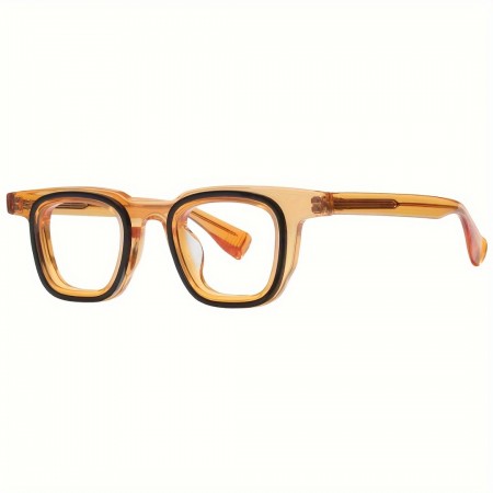 Girland Eyeglasses Acetate Square Frame Eyeglasses for Running - Fashionable Mixed and Matched Design for Daily Wear or Style Statement - Board Material