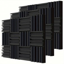 Lifeday Acoustic insulation panels 15pcs Black 30*30*5cm High Density Flame Retardant Bump Slot Sound Absorbing Cotton Sound Absorbing Board Sound Insulation Foam Board For Office Recording Studio Music Room Game Room Home Theater Bedroom Wall And Ceiling