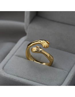 Smile earth Jewelry rings Vintage Alloy Embrace Open Ring - Fashion Statement Piece