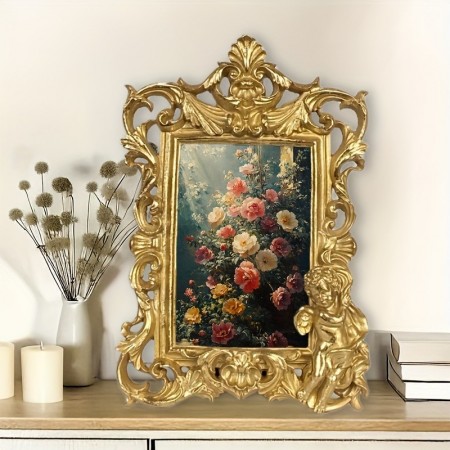 Aprilife Picture Frames Vintage Angel Resin Photo Frame - Elegant European-Style Wall Hanging Decor for Home & Wedding