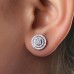 Skykey Ear studs Round Zirconia Earrings - Minimalist And Stylish For Women - Perfect For Engagement Parties And Daily Wear Jewelry 2pcs