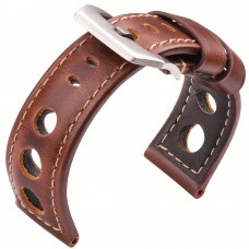 Chicstar Watch straps Cowhide Genuine Faux Leather Watch Strap Oil Wax Fashion Band with Pin Buckle Durable Replacement Strap Accessory